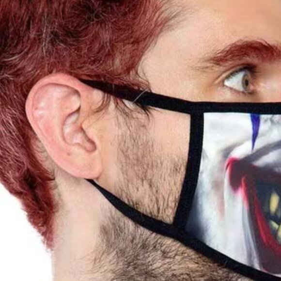 Creepy Clown Face Mask One Size Adult/Teen Halloween Cosplay Roleplay DIY Item - Picture 7 of 7